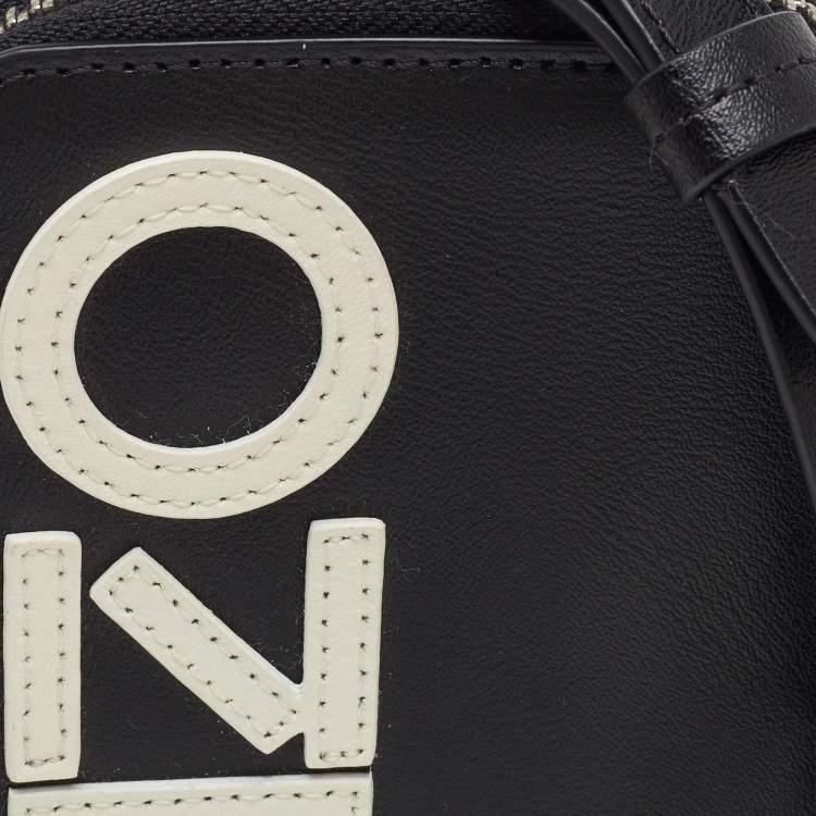 Pre Owned Kenzo Black Leather Phone Card Holder Crossbody Bag