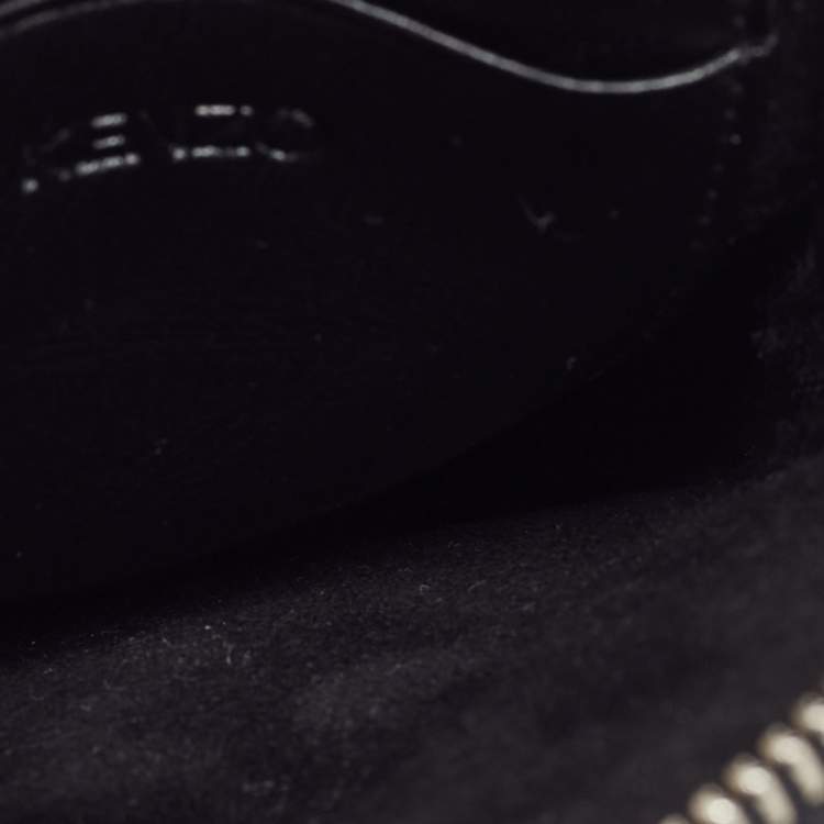 Pre Owned Kenzo Black Leather Phone Card Holder Crossbody Bag