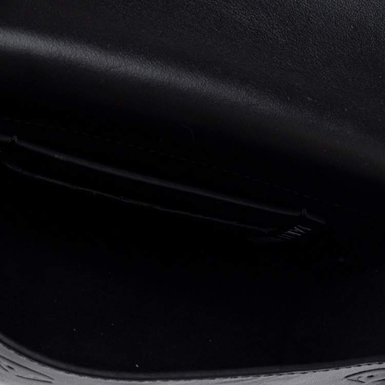 Pre Owned Kenzo Black Leather Kontact Eye Embossed Belt Bag