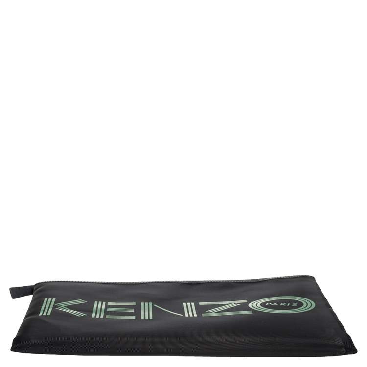 Pre Owned Kenzo Green/Black Mesh Clutch