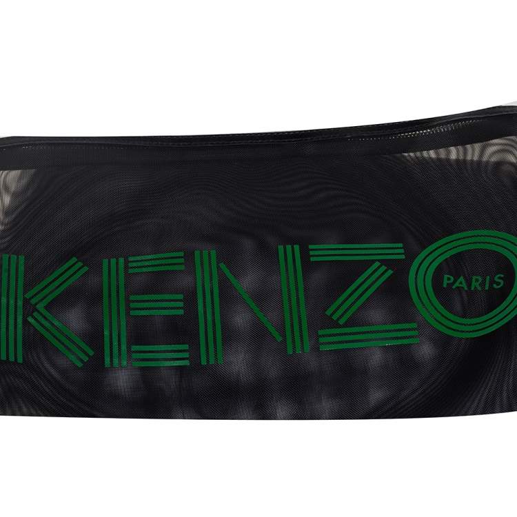 Pre Owned Kenzo Green/Black Mesh Clutch