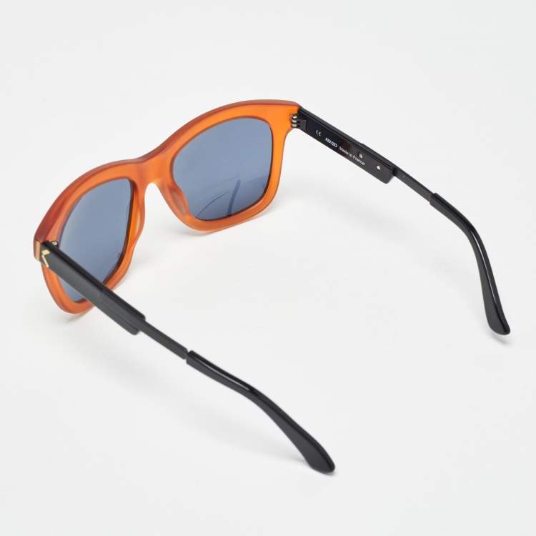Pre Owned Kenzo Brown/Black KZ 3183 Frame Square Sunglasses