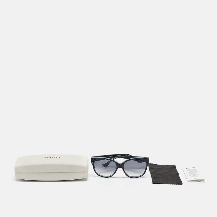 Pre Owned Kenzo Black/Blue Gradient KZ3134 Square Sunglasses