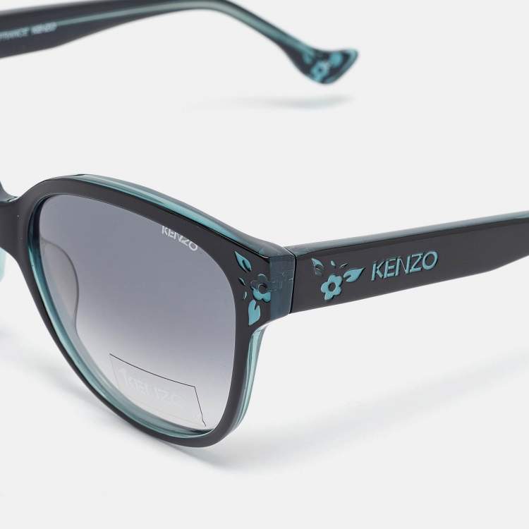 Pre Owned Kenzo Black/Blue Gradient KZ3134 Square Sunglasses
