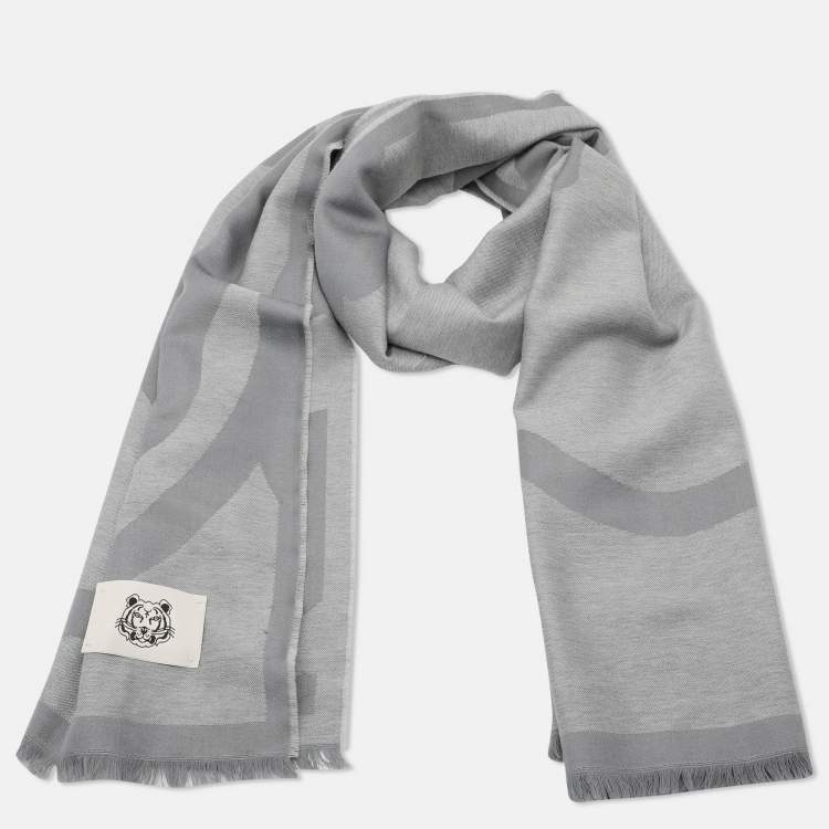 Pre Owned Kenzo Grey Wool Stole