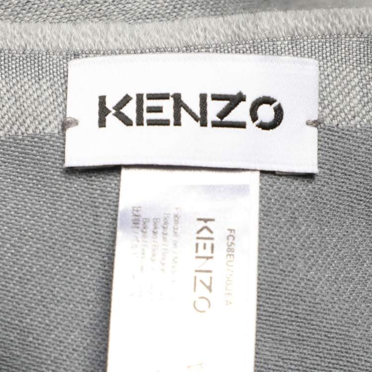 Pre Owned Kenzo Grey Wool Stole