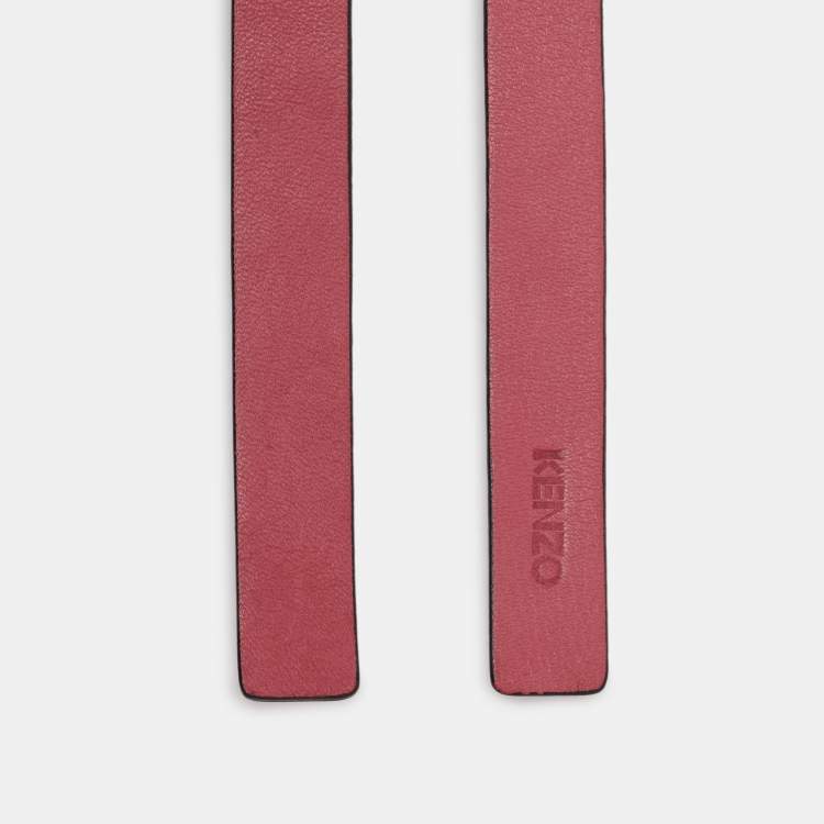 Pre Owned Kenzo Pink Leather Waist Belt M