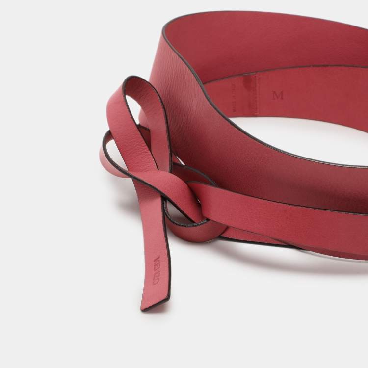 Pre Owned Kenzo Pink Leather Waist Belt M