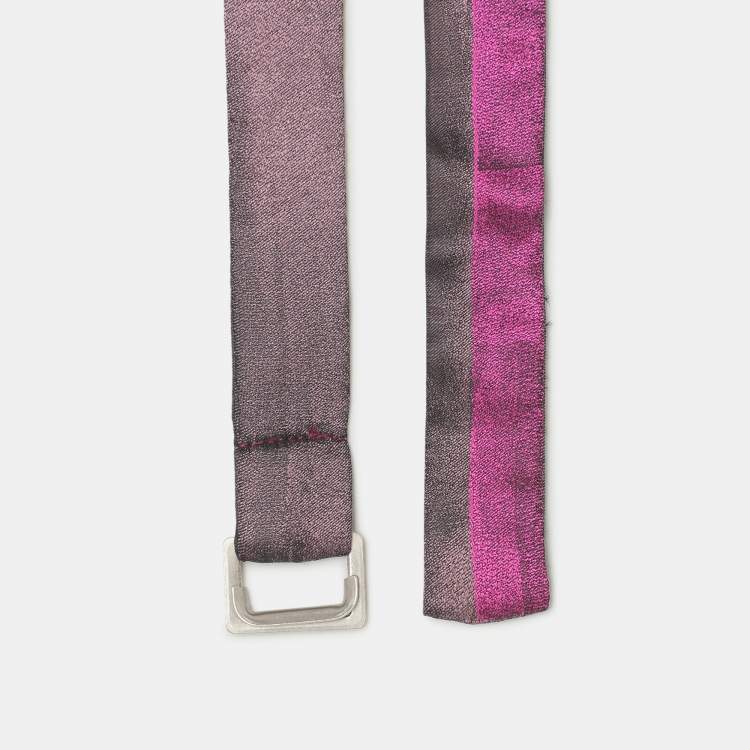 Pre Owned Kenzo Purple Strip Satin Wrap Belt L