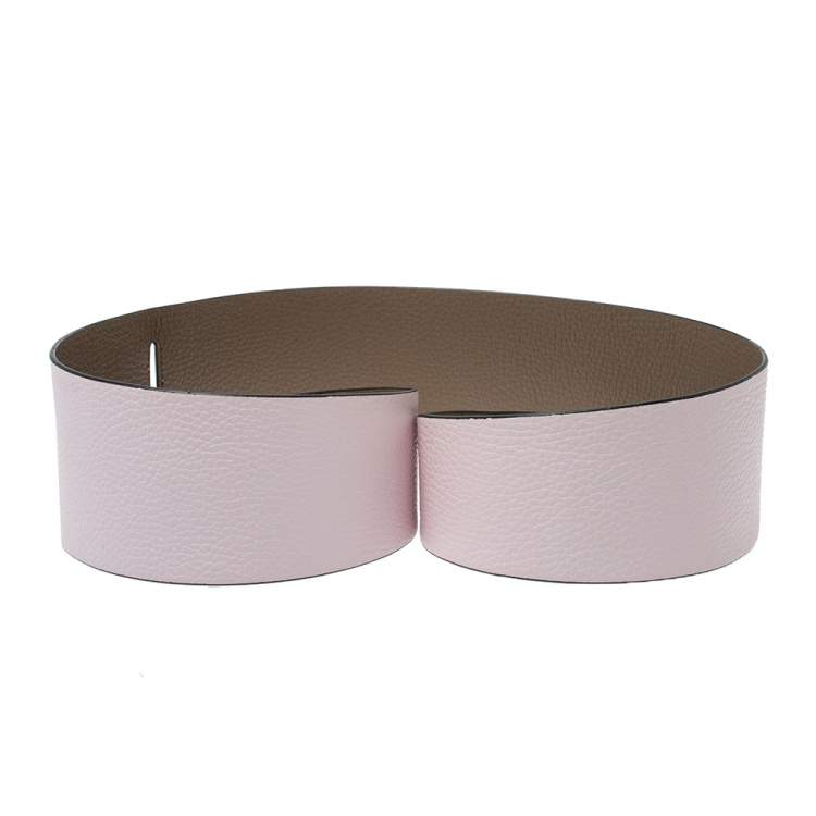Pre Owned Kenzo Light Pink/Dark Beige Leather Reversible Wrap Waist Belt