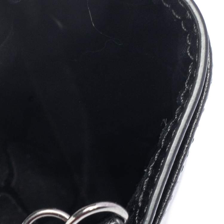 Pre Owned Kenzo Black Leather Eye Crossbody Phone Case