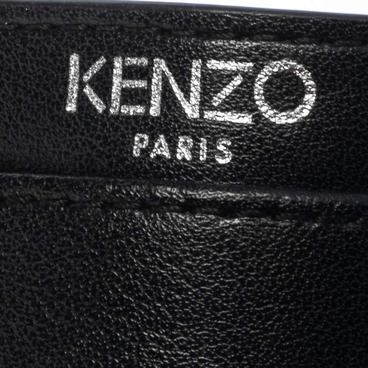 Pre Owned Kenzo Black Leather Eye Crossbody Phone Case