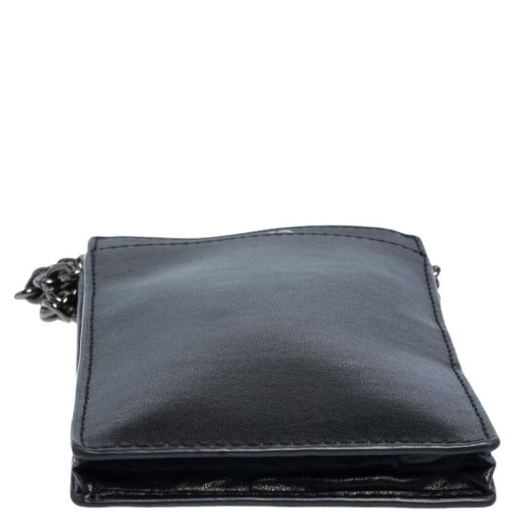 Pre Owned Kenzo Black Leather Eye Crossbody Phone Case