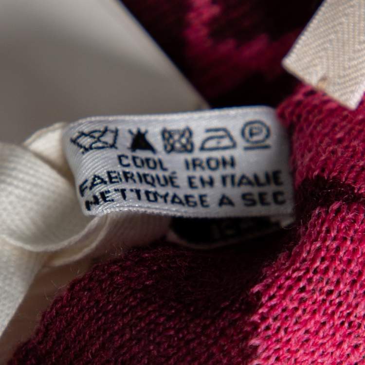 Pre Owned Kenzo Pink Floral Jacquard Wool Scarf