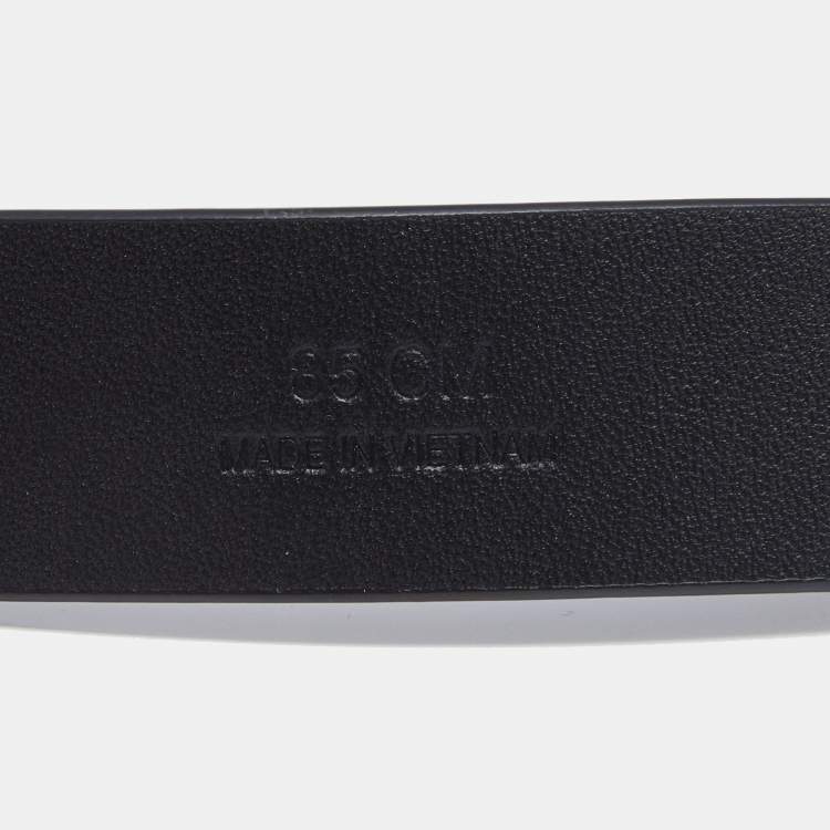 Pre Owned Kenzo Black Leather K Logo Belt 85CM