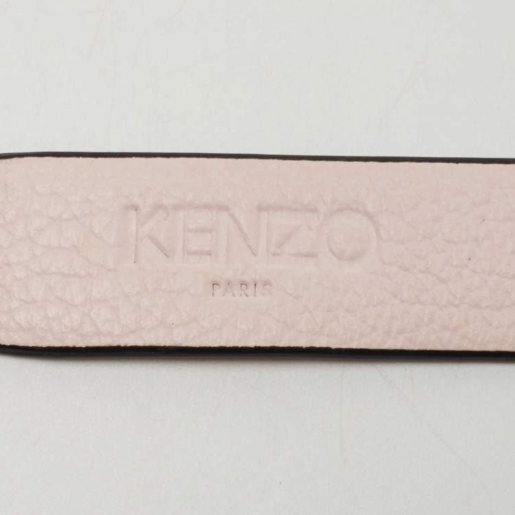 Pre Owned Kenzo Pink/Grey Leather Wrap Waist Reversible Belt