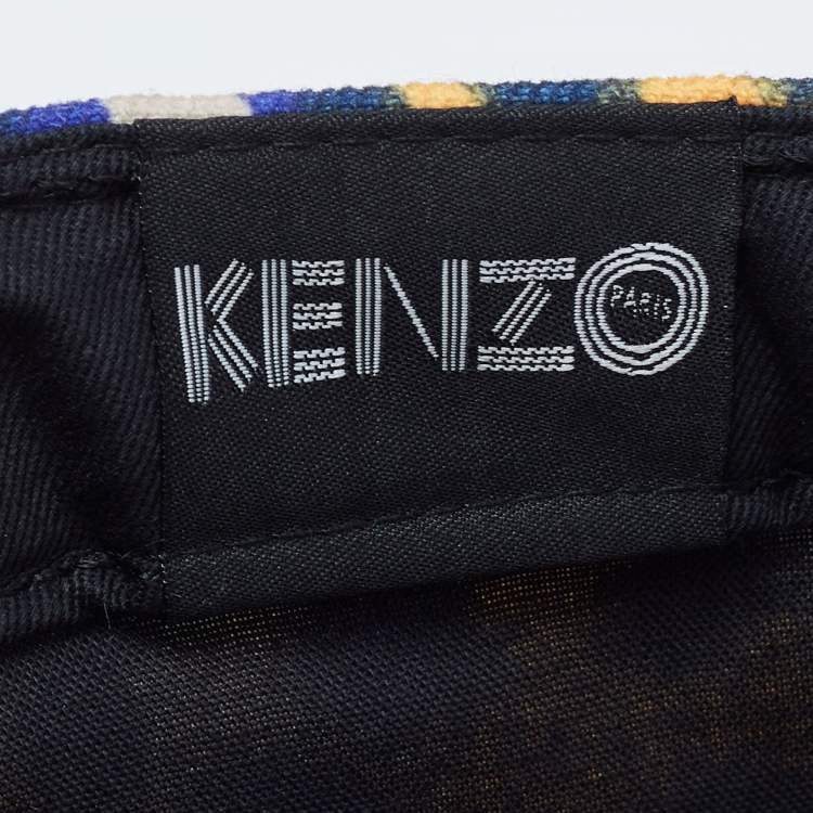 Pre Owned Kenzo Yellow Print Cotton New Era 59 Baseball Cap Size 63.5
