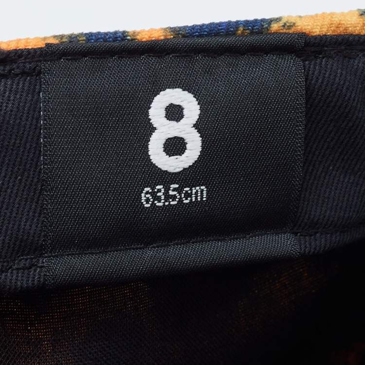 Pre Owned Kenzo Yellow Print Cotton New Era 59 Baseball Cap Size 63.5