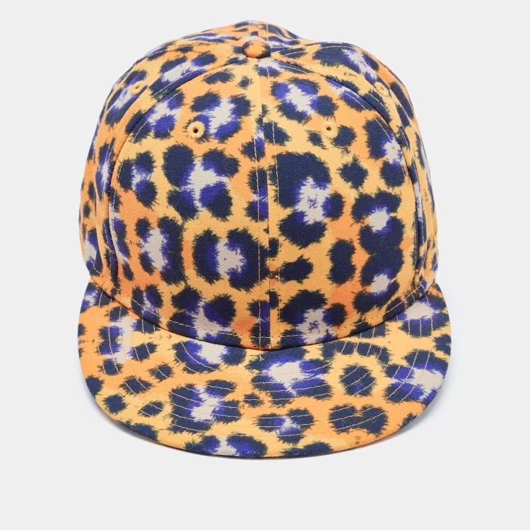 Pre Owned Kenzo Yellow Print Cotton New Era 59 Baseball Cap Size 63.5