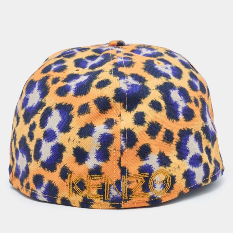 Pre Owned Kenzo Yellow Print Cotton New Era 59 Baseball Cap Size 63.5