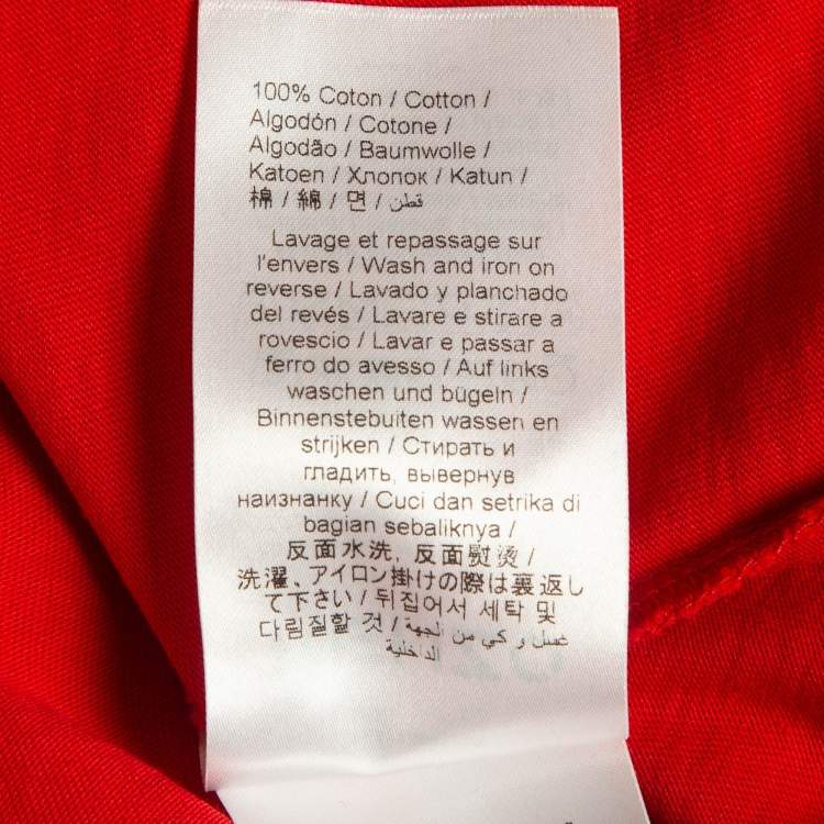 Pre Owned Kenzo Red Logo Print Cotton T-Shirt S