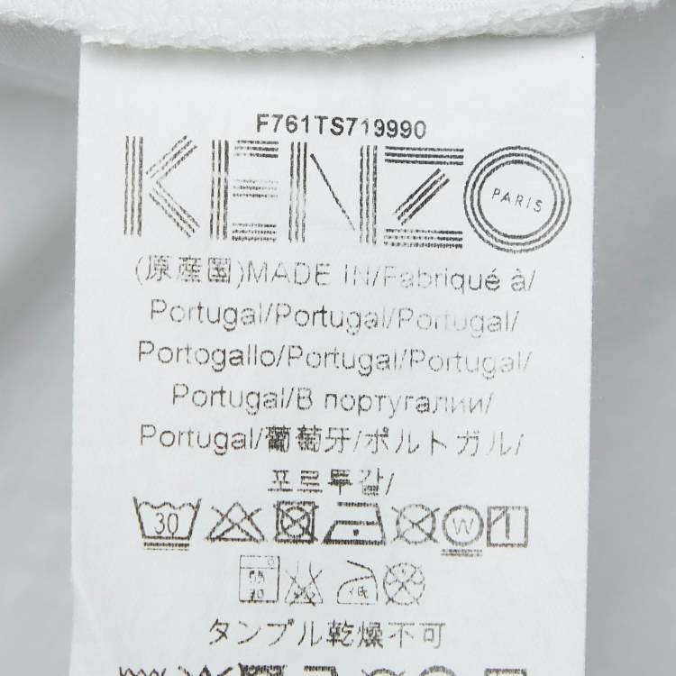 Pre Owned Kenzo White Animal Printed Cotton Knit T-Shirt S