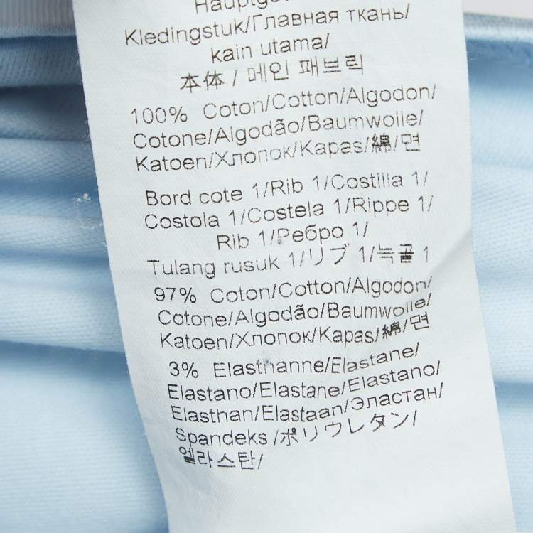 Pre Owned Kenzo Blue Printed Cotton Knit Tshirt S