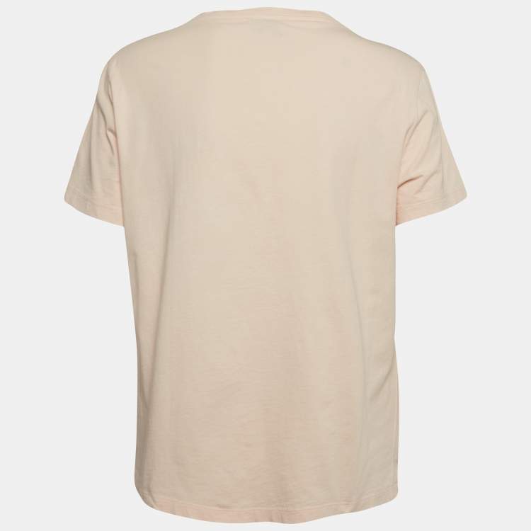 Pre Owned Kenzo Light Orange Tiger Print Cotton Half Sleeve T-Shirt L