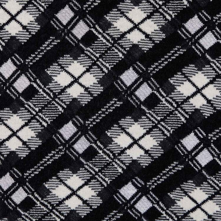 مملوكة مسبقًا Kenzo Black/White Patterned Knit Buttoned Front Sweater L