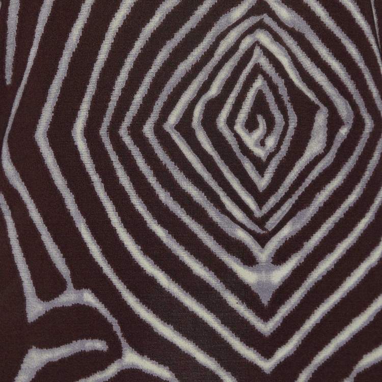 Pre Owned Kenzo Brown Printed Jersey Full Sleeves Top M