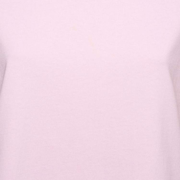 Pre Owned Kenzo Pink Logo Print Cotton T-Shirt L