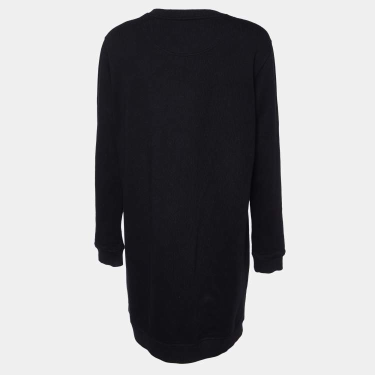Pre Owned Kenzo Black Embroidered Cotton Knit Crewneck Sweatshirt XL