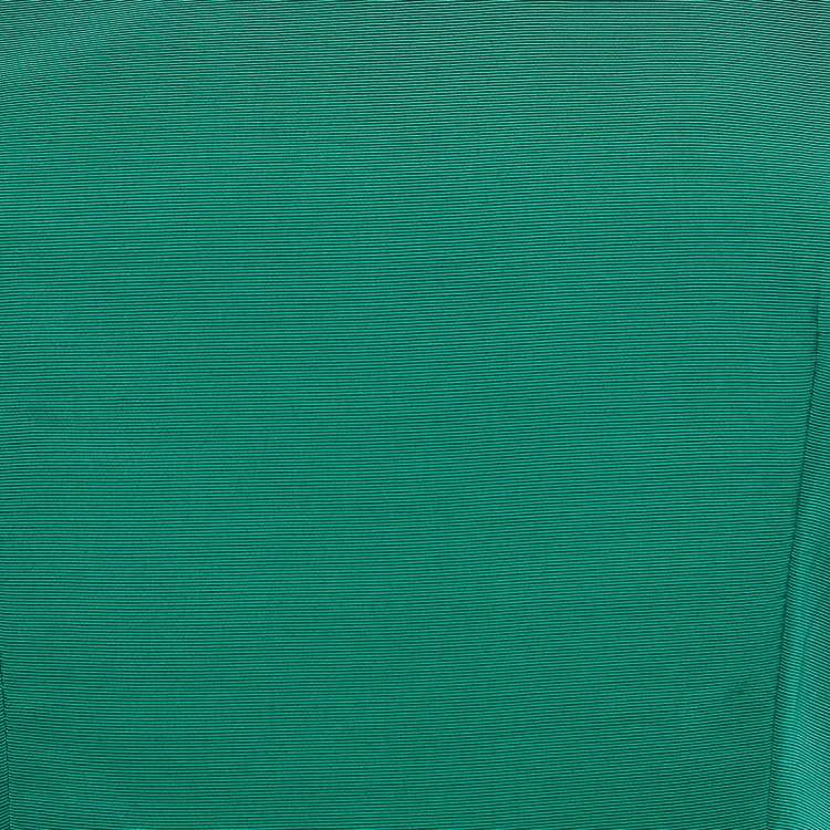 Pre Owned Kenzo Green Cotton Blend Patterned Neck Top S