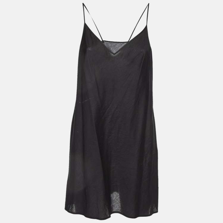 مملوكة مسبقًا Kenzo Black Cotton Poplin Lace Detailed Short Sleeve Dress M
