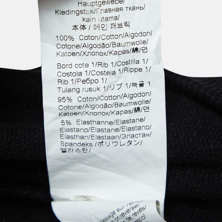 مملوكة مسبقًا Kenzo Black Logo Print Cotton Knit V-Neck Sweatshirt S