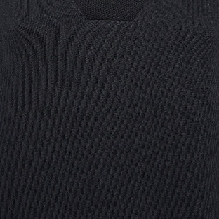 مملوكة مسبقًا Kenzo Black Logo Print Cotton Knit V-Neck Sweatshirt S