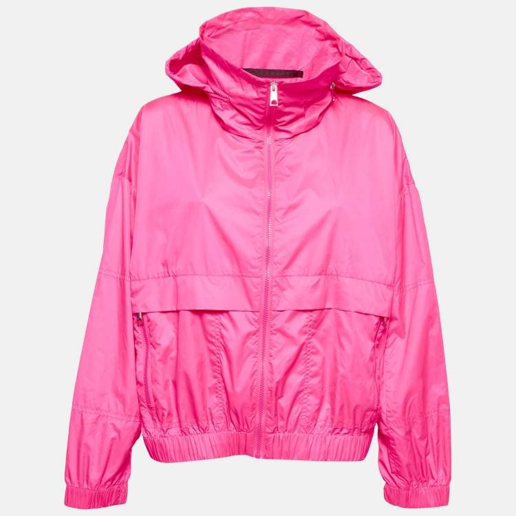 Pre Owned Kenzo Pink Logo Print Synthetic Zipper Jacket L