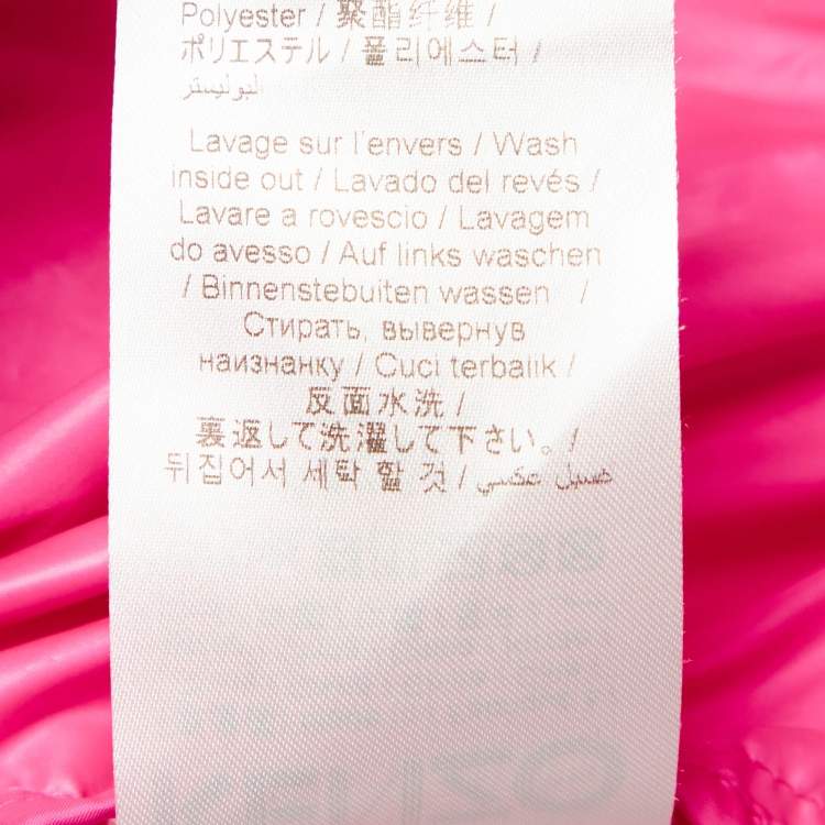 Pre Owned Kenzo Pink Logo Print Synthetic Zipper Jacket L