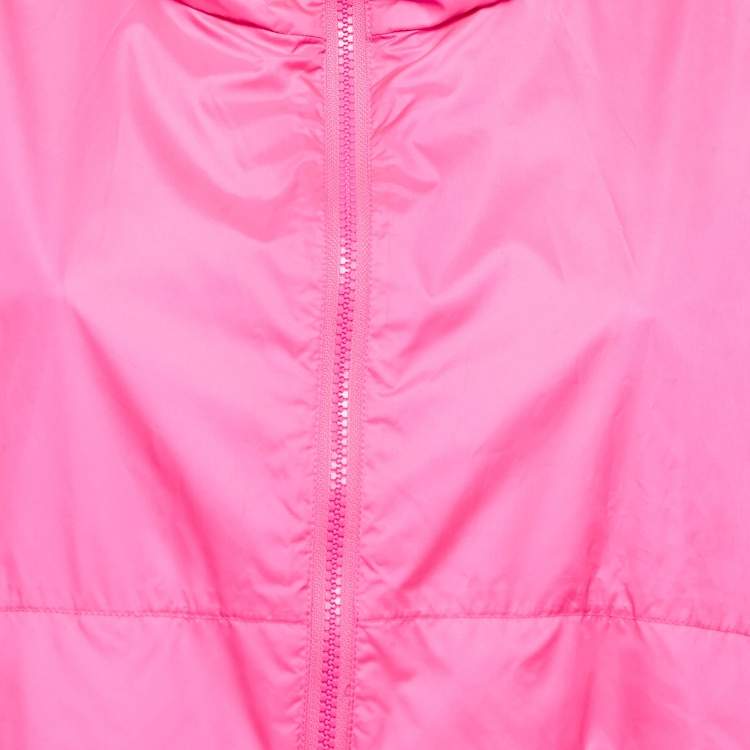 Pre Owned Kenzo Pink Logo Print Synthetic Zipper Jacket L