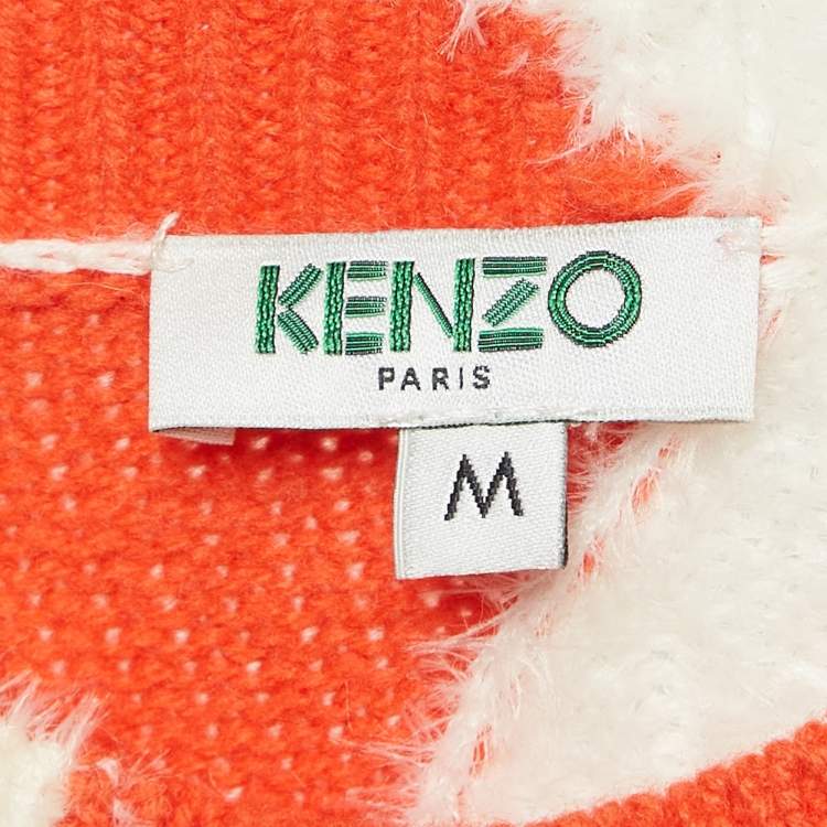 Pre Owned Kenzo Multicolor Intarsia Knit Sweater M