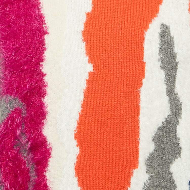 Pre Owned Kenzo Multicolor Intarsia Knit Sweater M