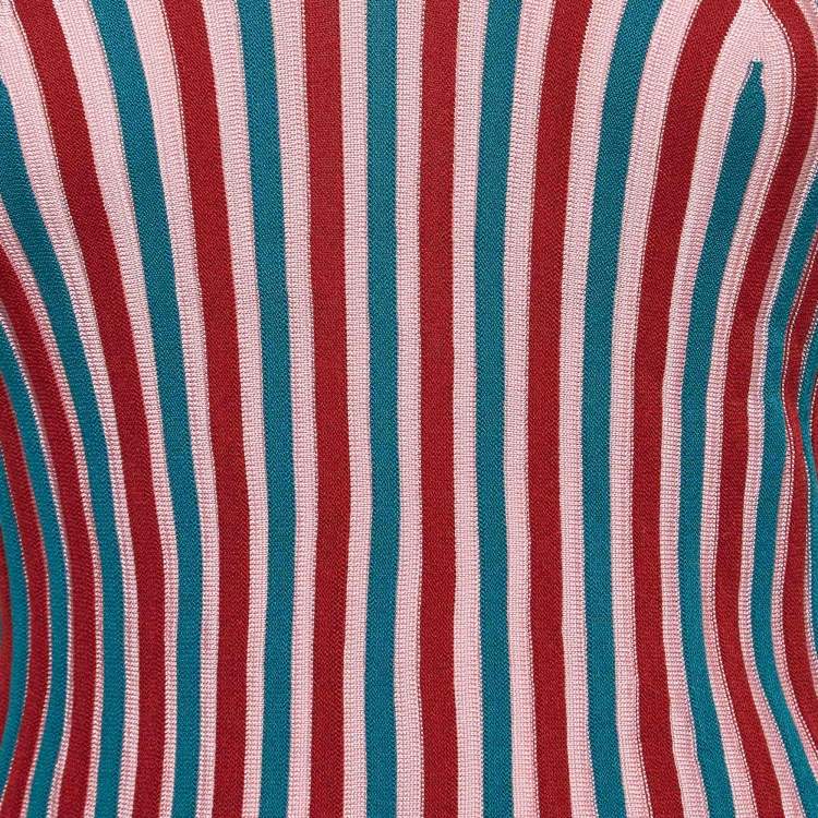 Pre Owned Kenzo Pink Rib Knit V-Neck Jumper M