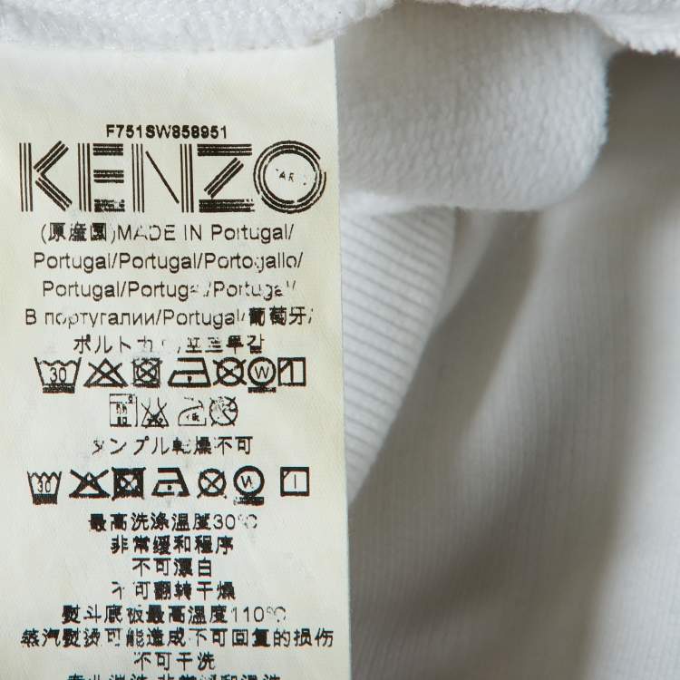 Pre Owned Kenzo White Photo Collage Print Cotton Crew Neck Sweatshirt XL