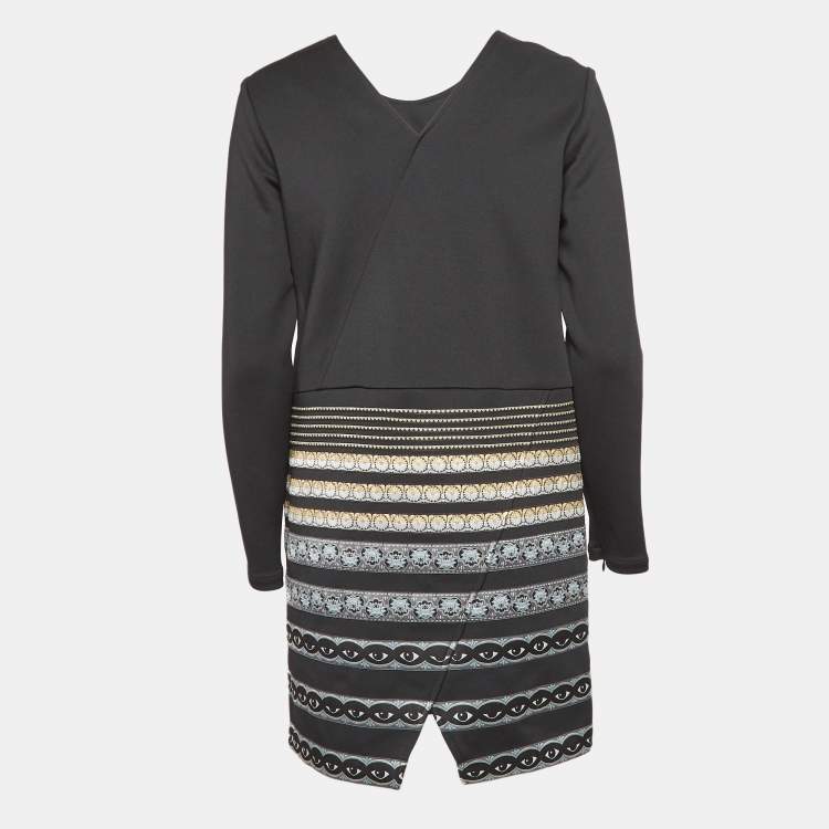 Pre Owned Kenzo Black Jersey Eye Patch Detail Mini Dress M