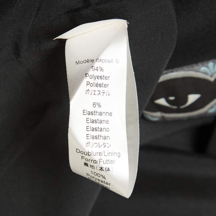 Pre Owned Kenzo Black Jersey Eye Patch Detail Mini Dress M
