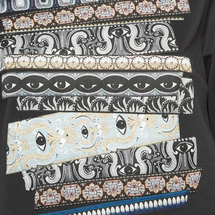 Pre Owned Kenzo Black Jersey Eye Patch Detail Mini Dress M