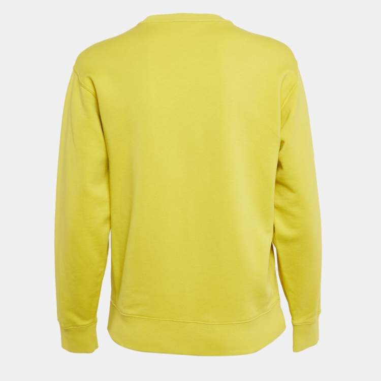 Pre Owned Kenzo Yellow Tiger Applique Cotton Knit Sweatshirt S