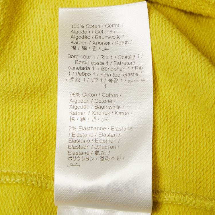 Pre Owned Kenzo Yellow Tiger Applique Cotton Knit Sweatshirt S