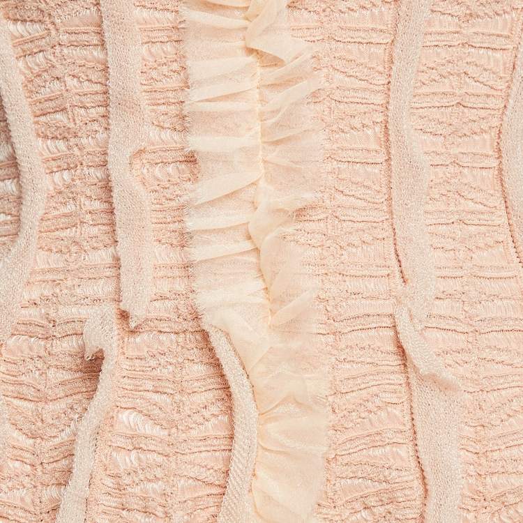 Pre Owned Dsquared Peachy Pink Patterned Jersey Mini Dress M