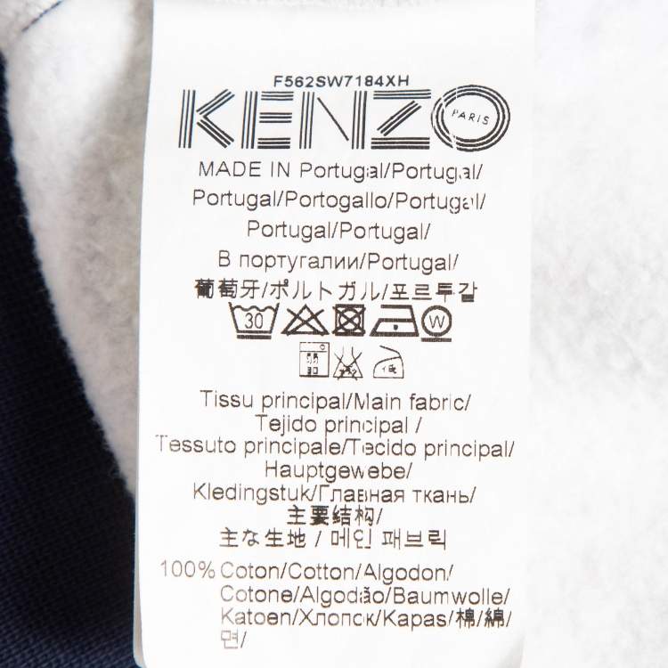 Pre Owned Kenzo Blue Tiger Print Cotton Crew Neck Sweatshirt XL